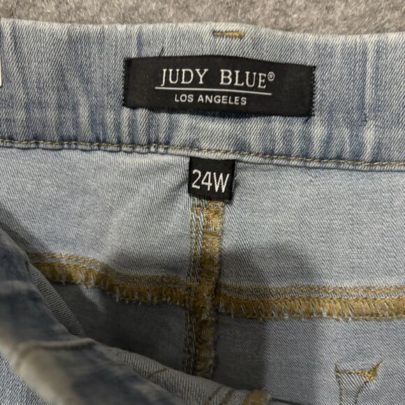 Judy Blue Skinny Fit Pull On Jeans Sz 24W Blue Light Wash Stretch Mid Rise NWT - Picture 5 of 11